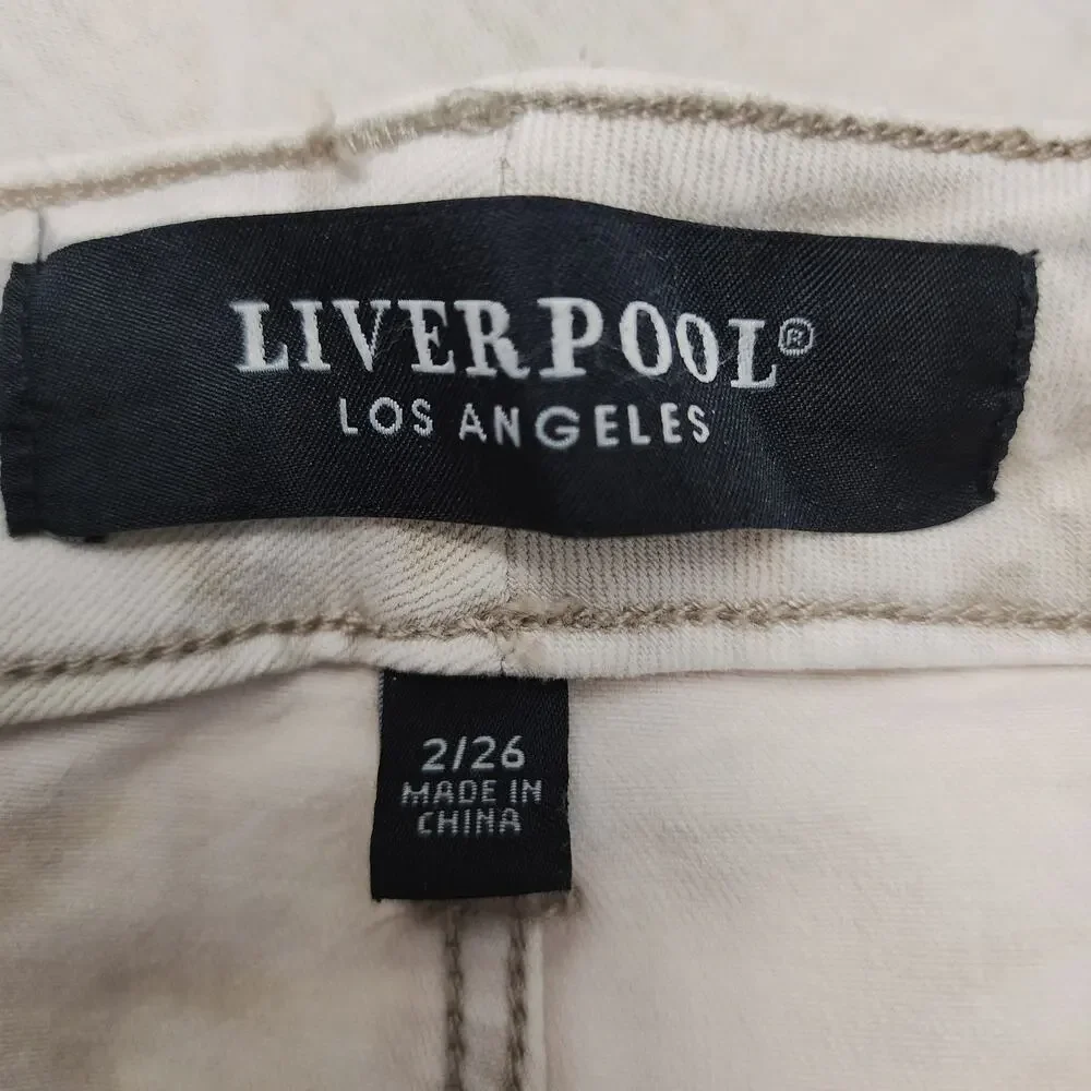 Liverpool Hannah Cropped Jeans High Waist Tie Dye  Raw Hem Size 2/26